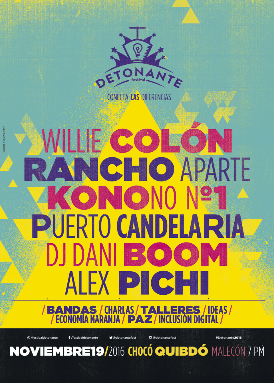 Este es el cartel del Festival Detonante en Quibdó. Foto: Oficial